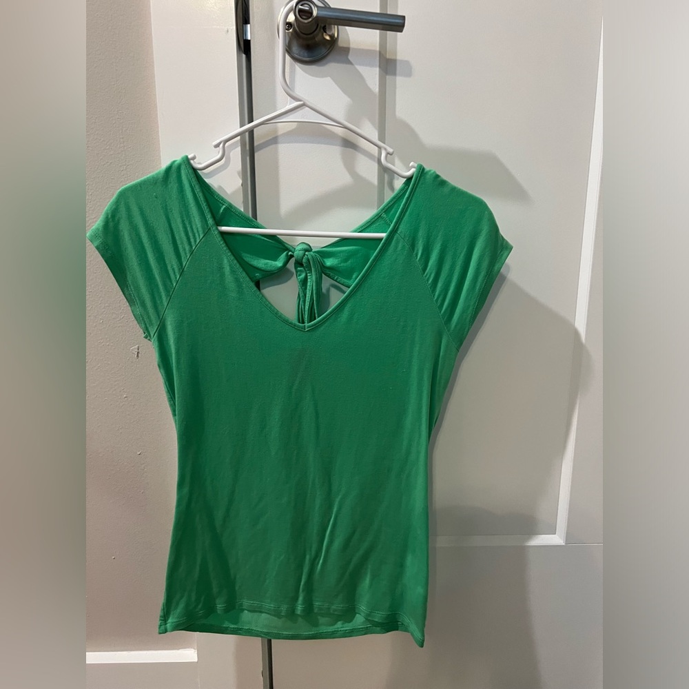 Gap Green Short Sleeve Fitted Shirt with Open Back